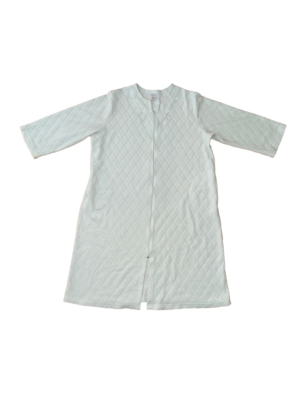 Quilted Long Sleeve Nightgown - Pastel Mint Green